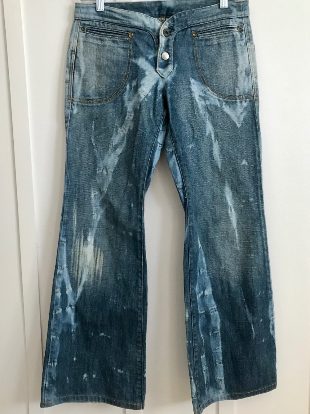 DIESEL VINTAGE SLEEVY JEANS SIZE 27 ARCHIVAL BLEACH WASH FLARE Y2K LOW RISE